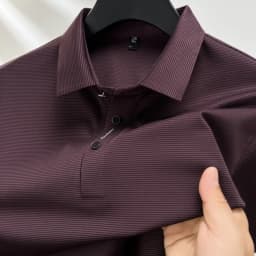 2024 Summer New Short sleeved High end Textured Letter Men's POLO Shirt Comfortable Silk Ice Feel Casual Business lapel T-shirt