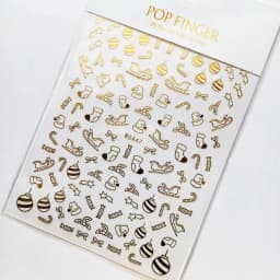 Sliver Bronzing 3D Christmas Nail Art Decoration Sticker Sparkly White Colorful Glitter Geometry Snowflake Winter Slider Foil