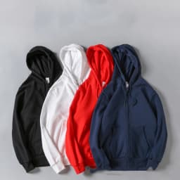 customized LOGO spring and autumn Joker young men's and women's solid zipper cardigan fleece hoodie jacket women coat