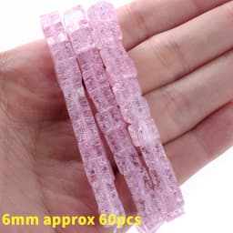 Natural Stone Square Beads Crack Crystals Gem Loose Spacer Cube Beads for Jewelry Making DIY Bracelet Necklace Accessories 6mm
