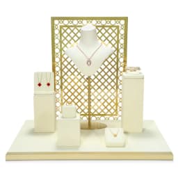 Jewelry Rack Display All Beige Microfiber Window Necklace Ring Jewelry Display Props High-End Display Props Free Combination