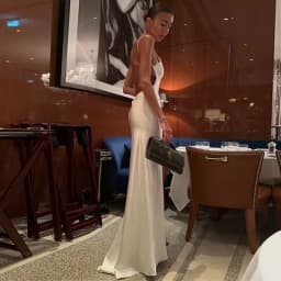 Satin Backless Elegant Evening Dress For Women White V Neck Sleeveless Slit Strap Summer Dresses Lady New Party Robe 2026