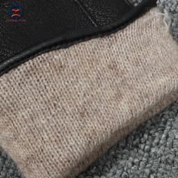 New Women's Genuine Leather Winter Warm Women's Soft 70% Wool Lining Rivet Buckle High-Quality Connected Finger Gloves