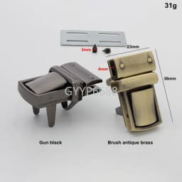 1-5-20 sets 38x23mm big size tongue shape retro style push lock for gentlemen briefcase suitcase press locks for handbags