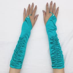 White Elegant Elastic Satin Pleated Hot Drill Bridal Wedding Fingerless Long Gloves Women Party Prom Dress Hook Finger Gloves