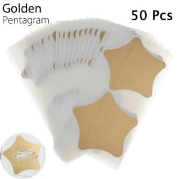 50 Pcs / Set DIY Golden Pentagram Scratch Card Sticker Self-adhesive Multifunctional Labels Scratch Coating Stickers