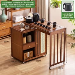 2025 Hot Selling Portable Tea Table with Heating Kettle for Home Balcony Tea Ceremony