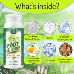 Foot Deodorizing Powder Contains Corn Starch, Silica, And Lemon for a Refreshing, Long-Lasting Fragrance; Shoe Deodorant Powder.