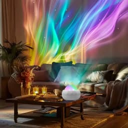 Night Light LED Projector Starry Sky Aurora Light RGB 7 Modes Remote Auto Rotate for Kids Room Party Decoration Baby Kids Gift