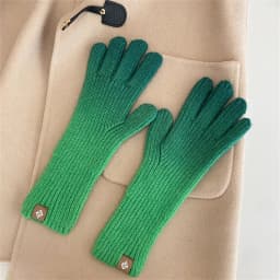 Winter Gloves for Women New Gradient Touchscreen Gloves Stretch Knit Warm Arm Mittens Outdoor Non-Slip Exposed Finger Guantes