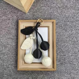 Small Cherry Ball Bag Decoration PU Woven Ball Ornament Personalized Bag Hanging Accessories Women's Bag Pendant Creative Gift