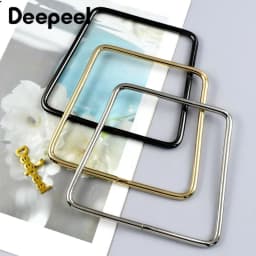 2Pcs Deepeel 12cm Metal Square Ring Bag Handles Purse Frame Kiss Clasp Women Handbag WovenBag Handle Replace Bags Accessories