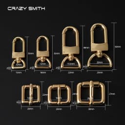 CRAZYSMITH 1PCS D Tail Hook Buckle D Ring Lobster Clasp Metal Roller Pin Buckle DIY Accessories for LV Bag Strap Belt Dog Collar