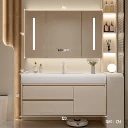 Vanity with Sink Shelves Sink Under Cabinet Bathroom Bathroom Sets Full Set Furniture Comfortable with Drawers Storage Cabinet
