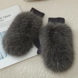 Imitation Rabbit Fur Windproof Gloves Soft Full Fingers Winter Warm Gloves Thick Warm Lining Women Mittens Cold Weather