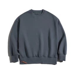 Maden Workwear Retro Grey Off Shoulder Space Cotton Sweater Air Layer Hatless Round Neck Coat Head Men's Fashion