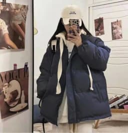 New Winter Thick Warm Fake Two Pieces Down Cotton Jacket Woman Parkas Overcoat Autumn Female Korean Loose Puffer Outerwear Black