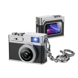 Thumb Keychain Camera 1080P Video Recorder LED Fill Light 0.96-inch IPS Screen Portable Retro CCD Mini Digital Camera