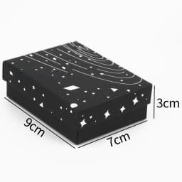 Black Starry Sky Square Cardboard Kraft Jewelry Set Boxes Ring Earrings Necklace Gift Boxes for Jewellery Packaging 1Pcs