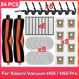 Compatible with ( Xiaomi Robot Vacuum H50 / H50 Pro ) Main Side Brush Filter Mop Dust Bag Parts Accessories Replacement