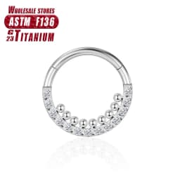 G23 Titanium Flower Nose Rings Hoop Zircon Piercing Diaphragm Tragus Cartilage Ear Perforated Clicker Ladies Lip Body Jewelry