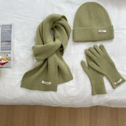 Women's Knitted Hat Scarf Glove Set Solid Warm Autumn Winter 2026 Fashion Green Blue Red Lovely 3 Pcs Hat & Glove Sets Women
