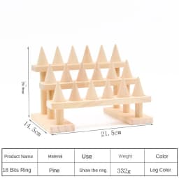 Simple Solid Wood Cone Ring Display Rack Jewelry Rack Ring Rack Display Jewelry Rack Live Stream Stall Props