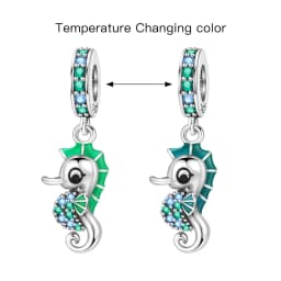 Blue Charm 925 Sterling Silver Ocean Pearls Betta Fish Pendant Birthday Party Gift for Women Bracelet Necklace DIY Beads Jewelry