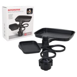 3-in-1 Detachable Car Cup Holder Tray-Expandable Food Table with 360° Rotating Design,Sturdy Base for Long Road Trips Table Tray