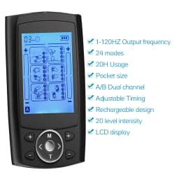 TENS EMS Muscle Stimulator 24 Modes LCD Display Electric Pulse Massager Mild Vibration Portable Neck Back Full Body Care Tool