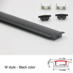 2-30Pcs/lot LED Aluminum Profile 0.5m/pcs U/V/W Shape Corner For 5050 2835 LED Strip Bar Lamp Channel Holder White/Black Cover