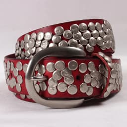 IEFB Punk Leather Belt Baggy Jeans Accessories Irregularly Shaped Circular Rivets Men's Clothing Y2k Decoration Hip Hop 9X955