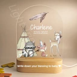 Customized Baby Birth Night Light Personalized Name Animal Bear Bunny Rabbit with USB Lamp for Bedroom Birthday Christmas Gift