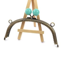 5Pcs Deepeel 16.5cm Colored Bead Metal Bag Handle DIY Handmade Sewing Brackets Kiss Clasp Purse Frame Handles for Making Bags