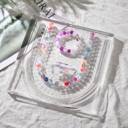 1pc Transparent Acrylic Jewelry Display Tray Beading Design Board for Jewelry Making Bracelet and Necklace Storage And Display