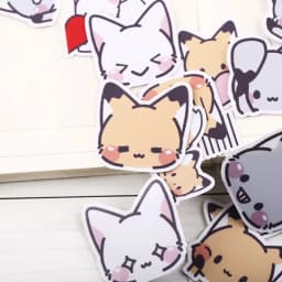 40PCS Kawai Little Fox Head Cute Hand Book Sticker Package Material Hand Book Mobile Phone Animal Children's Decoration