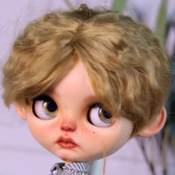 Blythes Doll Wig Fits Into the 1/6 Style Male European Style Curly Hair With Highlights Dark Brown Mixed Light Imitation Mohair