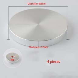 4 Pieces Aluminum Glass Table Top Adapter Circle Metal Block Disc,Suitable For Coffee Tables And Glass Tables
