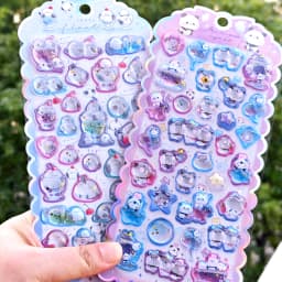 1 pc/4 pcs Cartoon Sweet Cats Unicorn Drop 3D Relief Stickers Scrapbooking Diy Diary Stationery Sticker Decor Cute Stickers