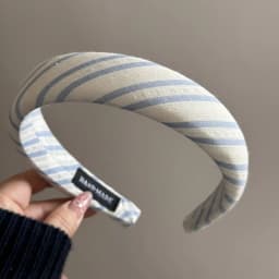 Womens Headband Fresh Cute Blue Checkered Sponge High Skull Top Hairpin New Hair Accessory For Kawaii Girl Funny Simple Headband