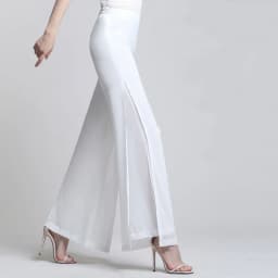 Double Layer Chiffon Wide Leg Pants Female Side Split Thin Pants 2026 New Spring Summer High Waist Trousers Ladies Casual pants
