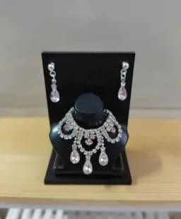 1:6 Doll Mini Jewelry Earring Necklace Set (including Display Rack) for Doll Decorative Toys, Doll Gift Accessories