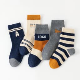 5 Pairs Kids' Socks Spring Autumn Cotton Socks Soft Breathable Crew Socks Little Big Boys Crew Sock