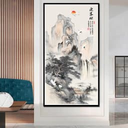 Guest-Greeting Pine Pattern Printed Canvas DIY Cross Stitch Complete Kits Embroidery Set Cotton Thread Needlework Home Decor