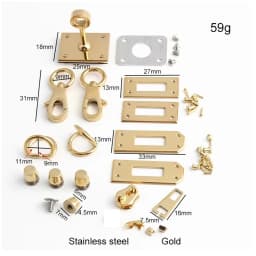 1/5Sets Stainless Steel Metal Rectangle Hanger Clasp Locks For DIY Craft Handbags Purse Bags Belt Buckles Hardware Accessories