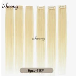Isheeny 6PCS Mini Clip in Human Hair Pad 1Clip On Machine Weft Hair Extensions 12'-16' 30g/Pack Natural Straight Clip Hair Piece
