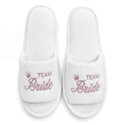 Bride & Bridesmaid, Wedding Party Guests Home Slip On Shoes Bridal Party Slippers Open-toe With Golden, Mint Green and Pink