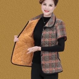 Women's Fleece Lined Thickened Cotton Jacket Loose Fit Warm Coat Floral Patterned Autumn Winter Wear for Middle Aged And Elderly