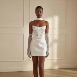Stunning Short A Line Wedding Dress Strapless With Crystal Bridal Gowns For Engagement Party Customized Vestido De Noiva