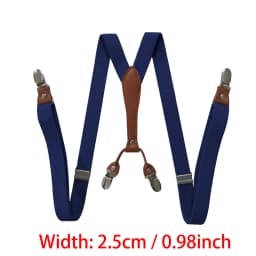 Heavy Duty Big Size Work Suspenders for Men 5cm/2 Inch Wide X Back with 4 Strong Clips Adjustable Elastic Trouser Braces Straps